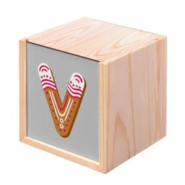 Fabulous Holzkiste – V Valentin Victor Buchstabe Alphabet Vorname Weihnachten Kinder (10 x 10 x 10 cm)