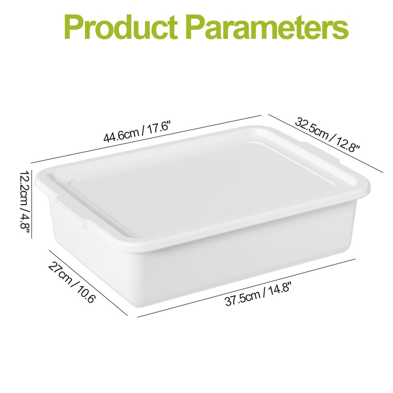 Doryh 3 Pack Commercial Bus Tubs with Lids, 13 L