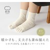 Kinuya SO6723 100% Silk Five Toe Socks, Inner Socks, Thick