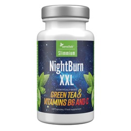 Premium Entkoffeinierter Grüner Tee, Vitamin B6 und Vitamin C – 30 Kapseln für 30 Tage – Nightburn XXL Slimmium Sensilab