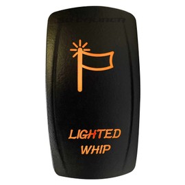 50 Caliber Racing Rocker Switch ON/Off LED Backlit-Lighted Whip- UTV, Auto, Boat 20A 12V (Orange)