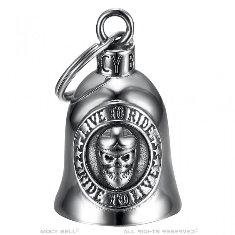 MOCY BELL - Clochette Moto Skull Live to Ride Guardian