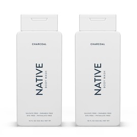 Native Body Wash Contains Naturally Derived Ingredients | For Women & Men, Sulfate, Dye, & Paraben Free Leaving Skin Soft and Hydrated | Charcoal 18 oz - 2 Pk