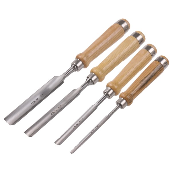 Sevender 4PCS Carpenter Chisel Wood Chisel with Wooden Handle and