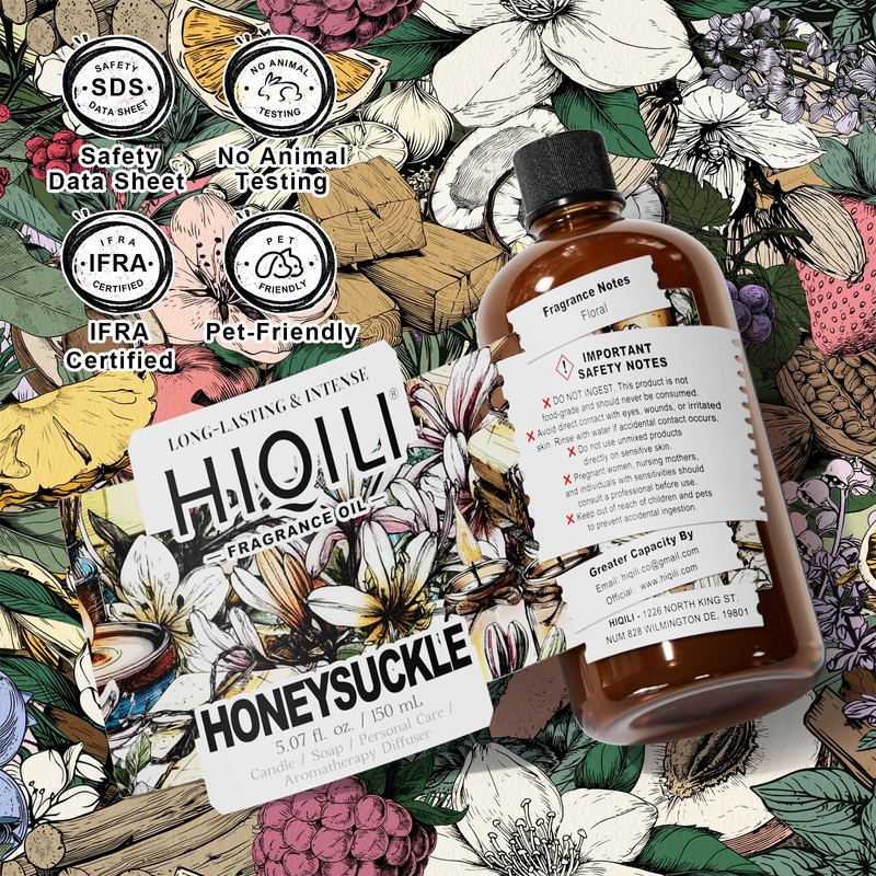 HIQILI Honeysuckle Fragrance Oil for Home Diffuser, Perfect for Candle