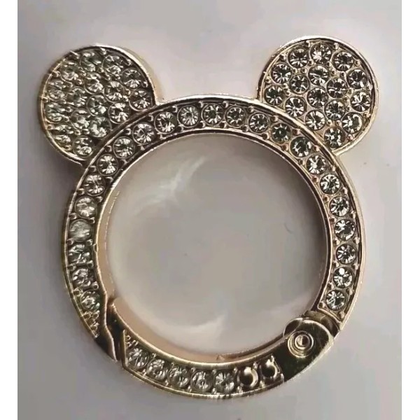 2 - Key Chains Mickey Mouse Gold Tone Crystals Ships