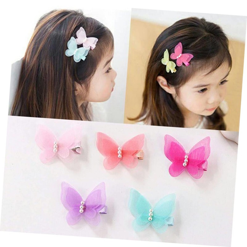 FOMIYES Bowknot Pearl Hair Clip Set Fashionable Girls Hair Clips