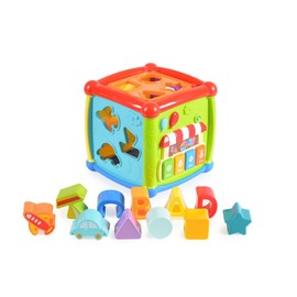 Moni HE0520 Motor Skills Cube Activity Sorting Game Music Light Shapes Colourful