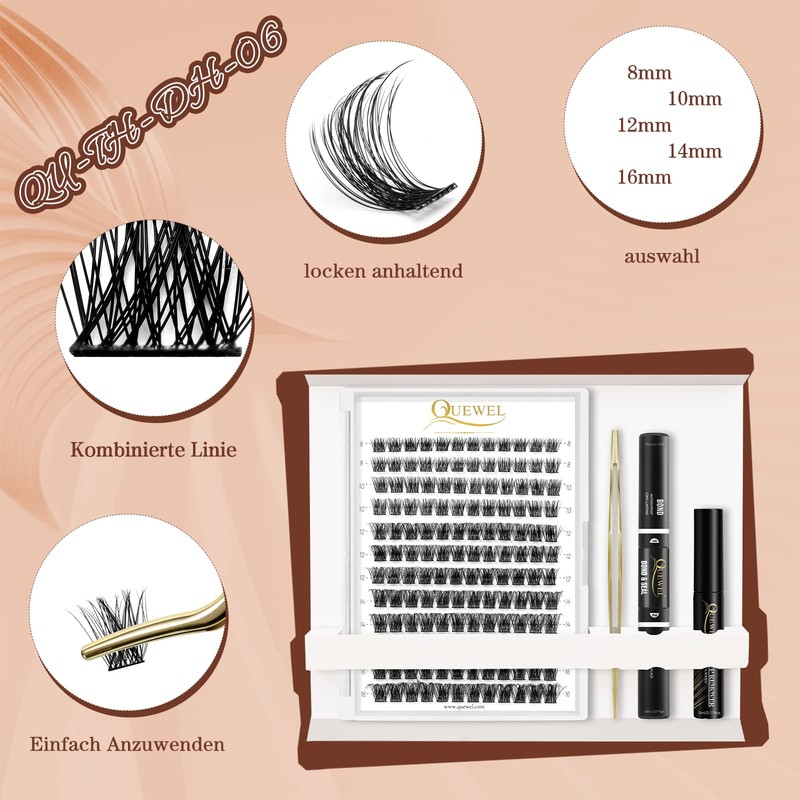 QUEWEL 144 Pieces DIY Eyelash Extensions Set, Cluster Eyelash Applicator