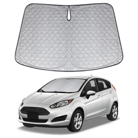 XCBYT Sun Protection Car Windscreen for Ford Fiesta 2017-2024, Thickened Sun Visor Windscreen Cover, Foldable Windscreen Cover, UV Protection