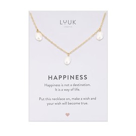 LUUK LIFESTYLE Necklace with Pendant, Waterproof Stainless Steel Chain, Elegant Design & Everyday Necklace for Women, Jewelry Gift Idea, Minimalist Pearls, Gold