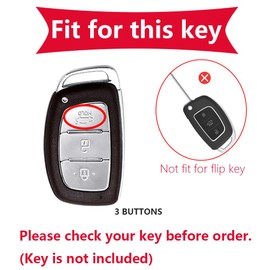 KUNIO Key Case Suitable for Hyundai Kona i10 i30 i20 ioniq Hybrid Tucson Santa Fe ix35 Mistra Keyless Protective Case TPU Car Key Protection Key Cover 3 Buttons B Black