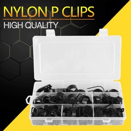 200Pcs/Set Black Nylon Plastic P Clips Clamp Fasteners Assortment Kit p clips 1/2 for Wire Pipe Conduit and Cable Conduit Kit Nail Clips p clips 1/2 Nail Clips p clips 1/2 p clamp Nail Clips