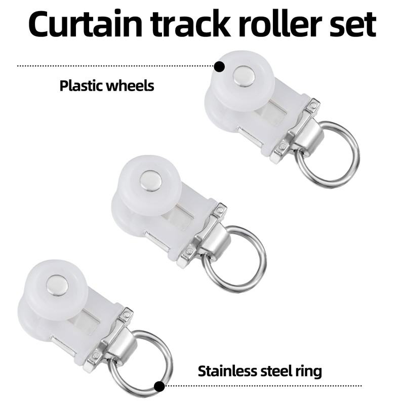 Barydat Curtain Track Roller Hooks Rail Pulleys Runners Plastic Ceiling