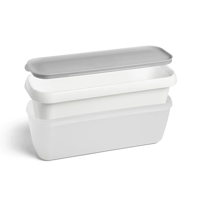 Set of 2 Ice Containers 1-Litre Ice Cream Container Freezer