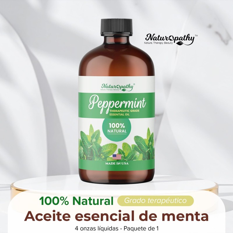 Naturopathy Peppermint Essential Oil, Natural Therapeutic Grade, Premium Quality Peppermint