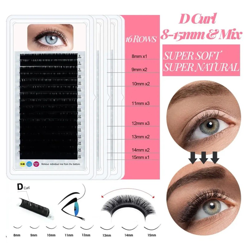 Kit De Pestañas Extensiones Profesional Profesional Práctica