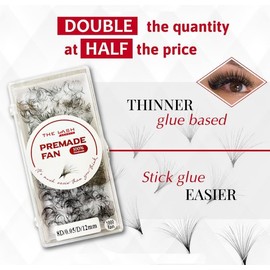 THE LASH SUPPLY THE LASH SUPPLY 1000fans 3D 4D 5D 6D 7D 8D 10D 12D 14D Wispy Premade Fan Eyelashes, C/CC/D Curl, 8-20mm Length, 0.03/0.05/0.07 Thickness, Promade Loose Eyelash Extension Fans, Mixed Length Pack