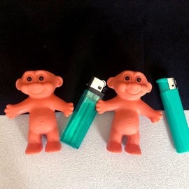 2 Pack Cute Troll Dolls Lighter Case Pouches Cover Holder Silicone Funny Mini Dolls Lighter Sleeve for 3.2in Regular Lighter (Lighter not Included)