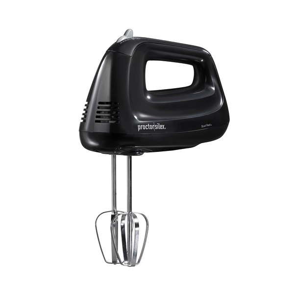 Proctor Silex Easy Mix 5-Speed Electric Hand Mixer with Bowl Rest, Compact and Lightweight, 215 Watts of Peak Power, Black (62511)