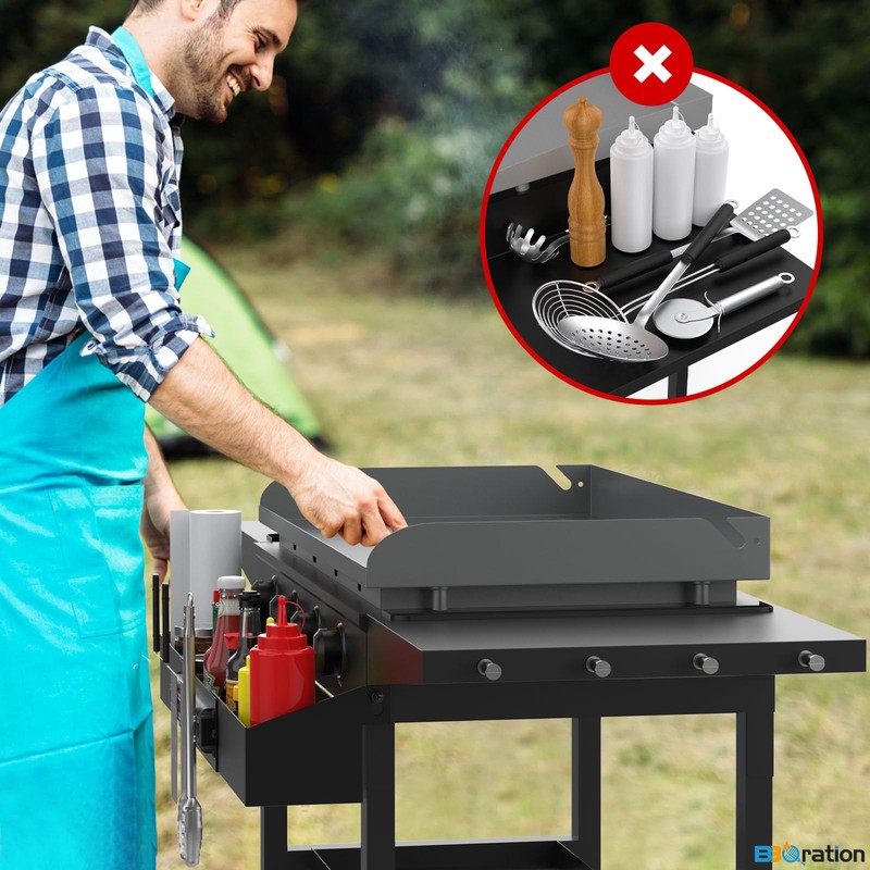 BBQration Griddle Front Accessory Shelf for Blackstone 36", Storage Box