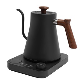 Gooseneck Electric Kettle, 0.24Gal Stainless Steel Electric Tea Kettle with Precision Temperature Control & LED Touchscreen, 1200W 90°Gooseneck Kettle for Tea Coffee (Black)