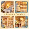 DIY Miniature House Kit with Furniture and LED Light, Wooden