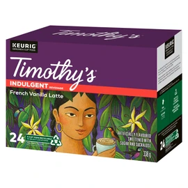 Timothy's French Vanilla Latte K-Cup Coffee Pods, 24 Count For Keurig Coffee Makers