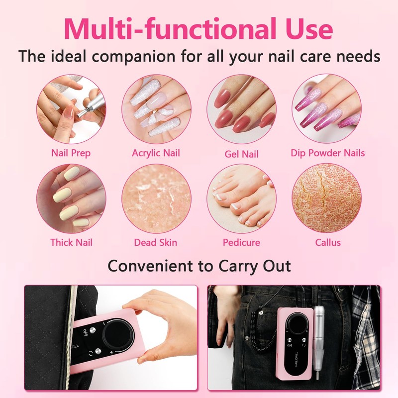 ANGNYA Nail Drill Electric File Machine Set for Gel &