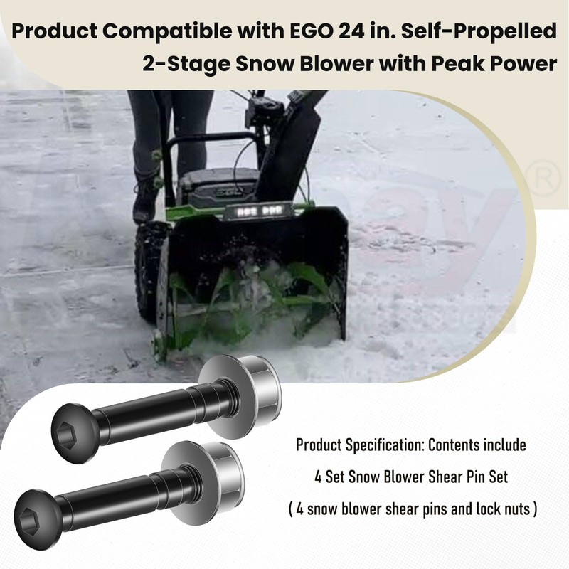ASP2400D 2-Stage Snow Blower Shear Pin Set Compatible with EGO