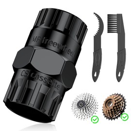 Pawfly 2 in 1 Bike Cassette Lockring Tool with Sprocket & Chain Cleaning Brushes, Bike Cassette Removal Tool, Freewheel Removal Tool, Bicycle Freewheel Remover, Bike Repair Kit, Black