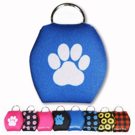 Dapper Dog - Dog Tag Silencer with Tag Ring (Blue with White Paw Print)