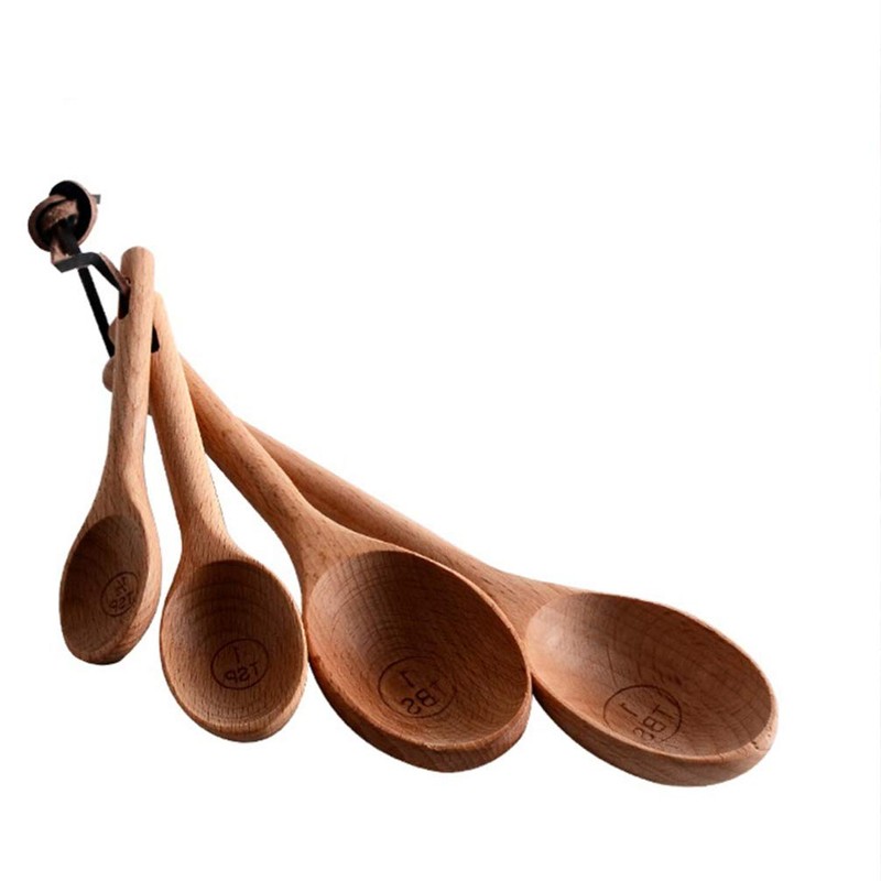 Cabilock Cooking Measuring Spoons Set 4pc Utensils Double-Scale for Coffee