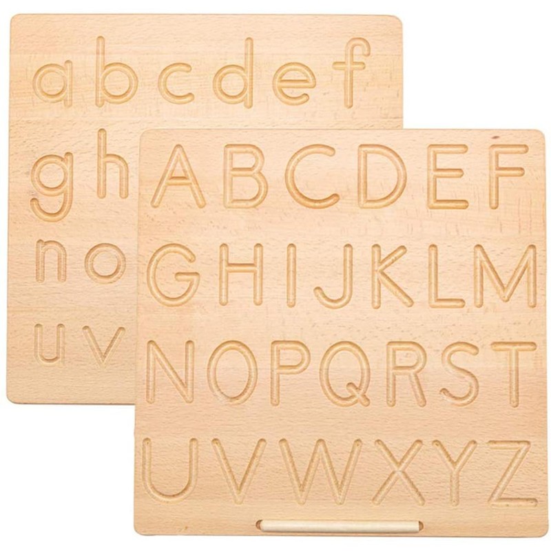 Wooden Alphabet Number Tracing Board Writing Practice Learning Board Educational