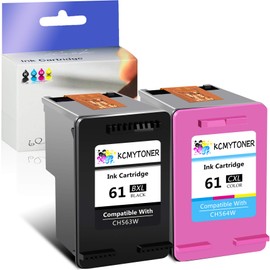 KCMYTONER 61XL Remanufactured Ink Cartridge Replacement for HP 61 XL Compatible with Envy 4500 5335 OfficeJet 2624 4634 DeskJet 1015 2050 Printer (1 Black, 1 Tri-Color)