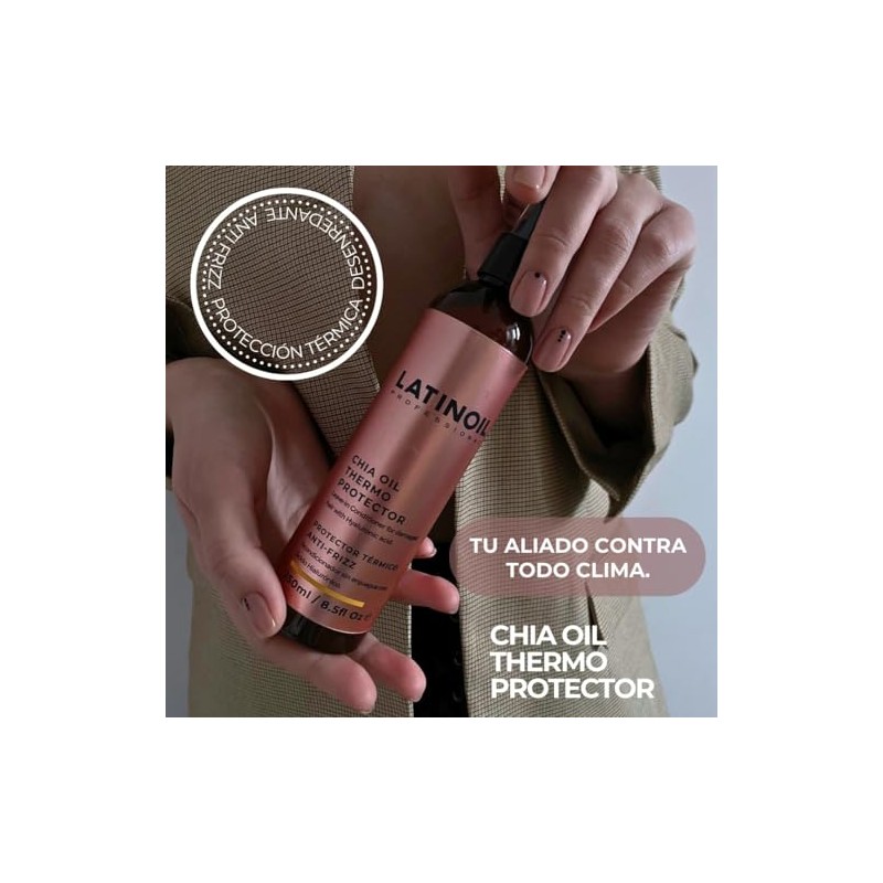 Latinoil Protección Calor Total Kit/Thermo Protector 250 ml, Chia Oil