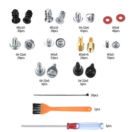 TOOINKCV 352-Piece Personal Computer Screws Standoffs Set, Computer Screws, PC Screw Set Accessories with Screwdriver and Brush for Motherboard, Motherboard, Housing, Hard Drive