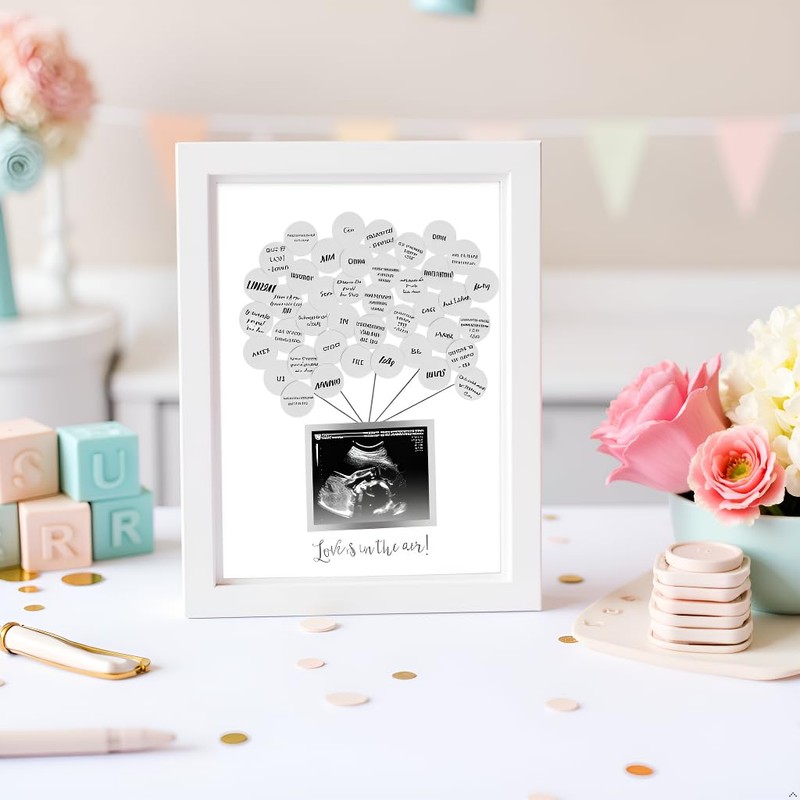 Pearhead Baby Shower Signature Guest Book & Sonogram Keepsake Picture