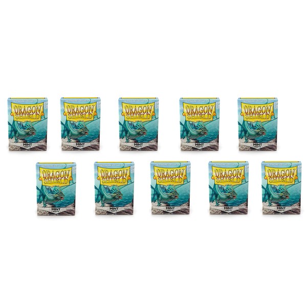 10 Packs Dragon Shield Matte Mint Standard Size 100 ct