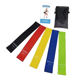 Límite-MX Banda de Resistencia Resistance Bands Ligas De Resistencia ，Set con 5 Bandas de Diferente Grosor ，Perfecto para Yoga, Pilates, Ejercicio En Casa y Gimnasio- Látex Natural
