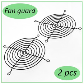 AERZETIX - C15108 - Set of 2 Protective Grilles for Computer Fans 120 x 120 mm - Metal - Colour Black