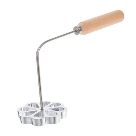 Nicear Aluminium Waffle Moulds With Wooden Handle Homemade Shape Oven Rose Iron For Baking Diving Mould Waffle Moulds