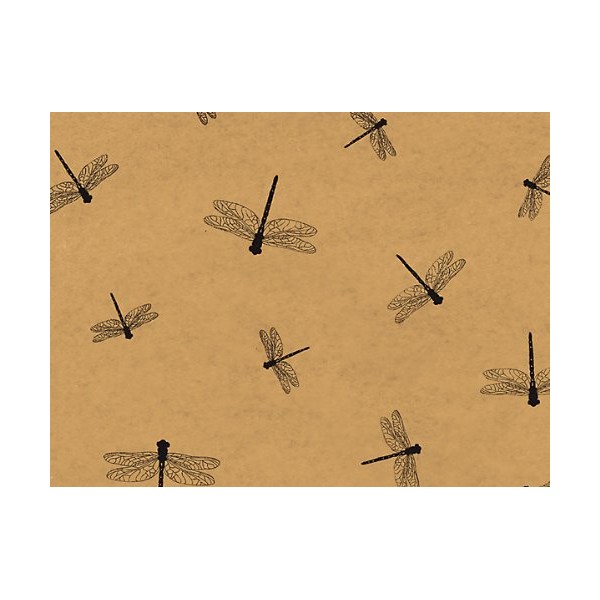Pack of 240, Dragonflies (Kraft) Tissue Paper 20" X 30" Sheets Tissue Prints for Gift Packaging
