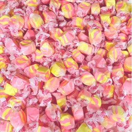 Premium Strawberry Banana Saltwater Taffy Chewy Candies Strawberry And Banana Flavors Bulk 1 Lb Bag 60+ Pieces Individually Wrapped, Nut & Gluten Free Treats (16-Oz)