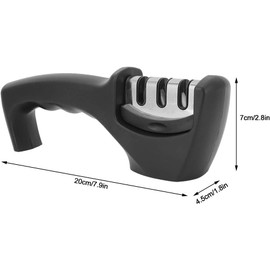Estink Afilador de Cuchillos Manual 3 en 1, Molinillo de Cuchillos de Acero de Tungsteno de Cerámica ABS con 3 Etapas de Afilado para de Cocina y Tijeras Cocineros Caseros