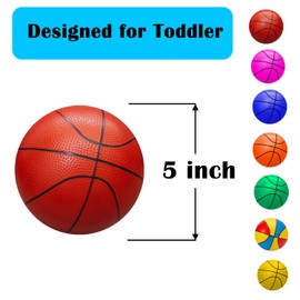 ABAJI Mini 3 Pack Toy Basketballs Ball 5" Pump Needle Rubber Material Mini Hoop Toddlers Kids Teenagers Swimming Pool Indoors Outdoors
