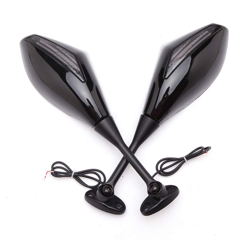 Motorcycle LED Turn Signal Rearview Mirrors Compatible with 2011 2013