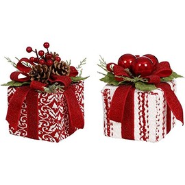Mark Roberts Christmas 2023 Gift Box With Bow, Small 4X6'' - Festive Assortment of 2 for Home Décor