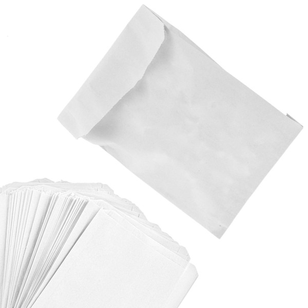 Paper Sandwich Bags Bulk Wax Paper (200 Pack) 7" x 6" x 1" Wet Wax Paper Bags - Food Grade Grease Resistant Wax Bags - White Glassine Bags - Biodegradable Waxed Paper Sandwich Bags