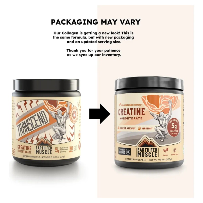 Earth Fed Muscle Creatina Monohidrato Creapure 60 Porciones